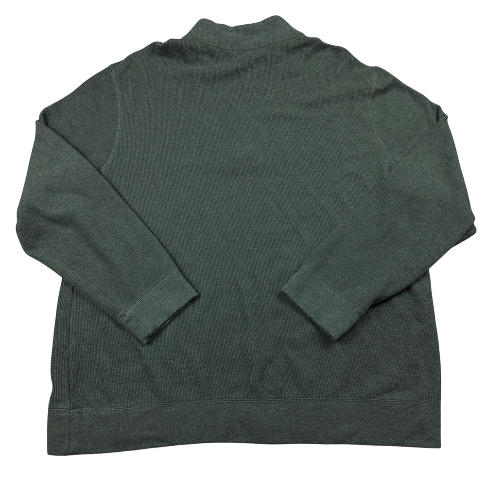 Banana Republic Mens XXL Quarter Zip Pullover Sweater Dark Green Ribbed Texture - Picture 2 of 6